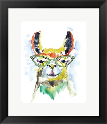Framed Smarty-Pants Llama Print