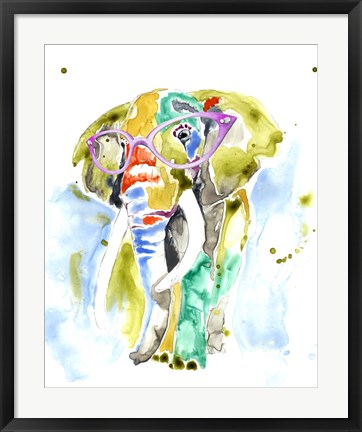 Framed Smarty-Pants Elephant Print