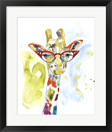 Framed Smarty-Pants Giraffe Print