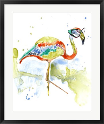 Framed Smarty-Pants Flamingo Print