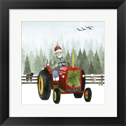 Framed Country Santa I Print