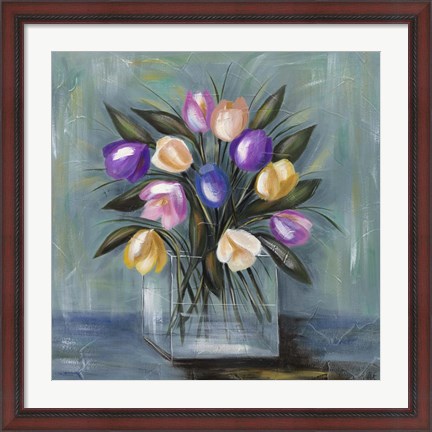 Framed Mixed Pastel Bouquet II Print