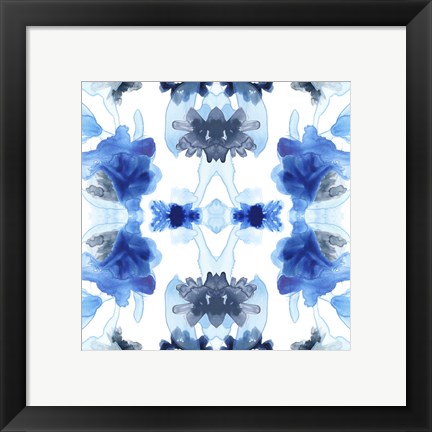 Framed Blue Kaleidoscope II Print