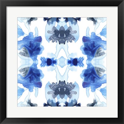 Framed Blue Kaleidoscope II Print