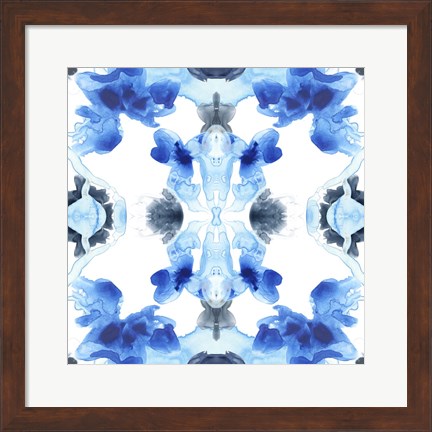 Framed Blue Kaleidoscope IV Print