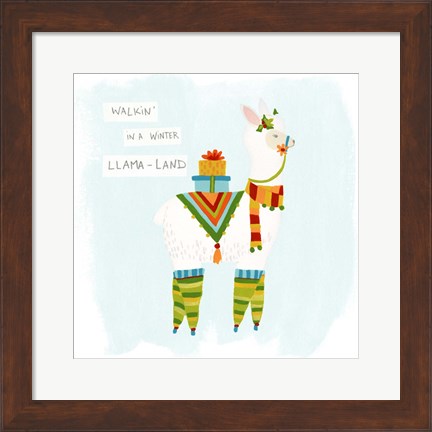 Framed Fa-la-la-la Llama II Print