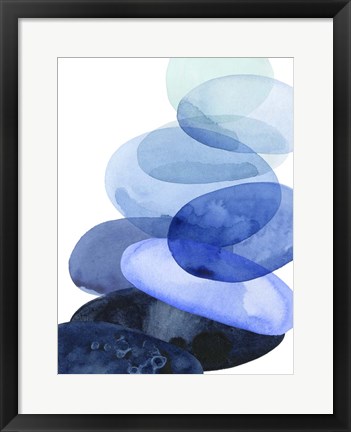 Framed River Worn Pebbles I Print