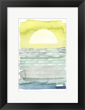 Framed Sunrise Sea I Print
