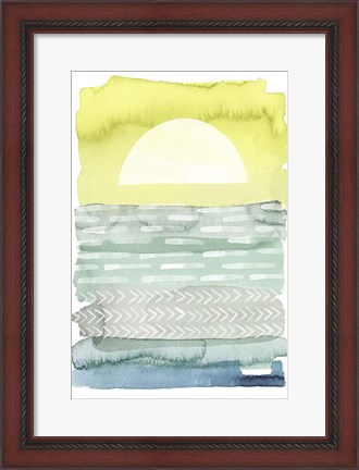 Framed Sunrise Sea I Print