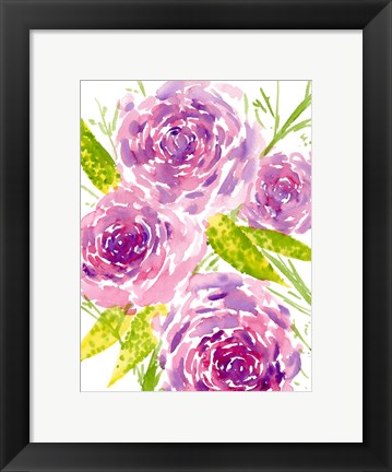 Framed Bouquet Rose II Print