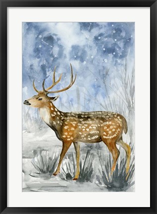 Framed Snowy Night II Print