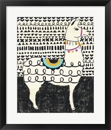 Framed Party Llama I Print
