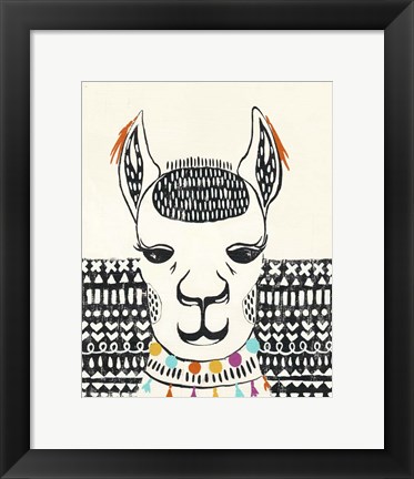 Framed Party Llama IV Print