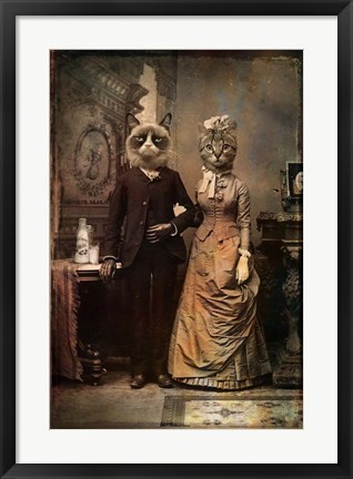 Framed Cat Couple Print