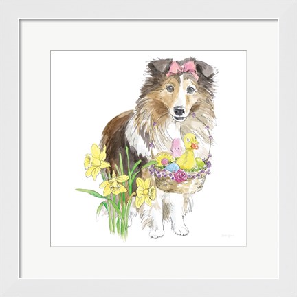 Framed Easter Pups II Print