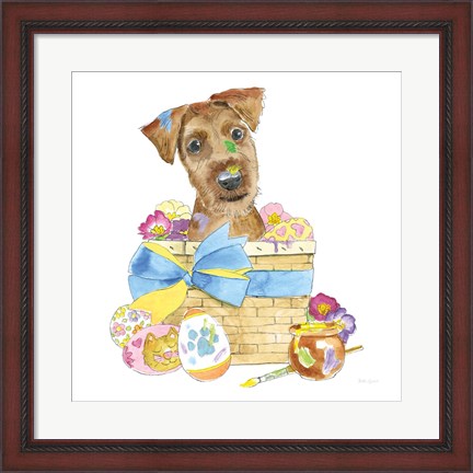 Framed Easter Pups III Print