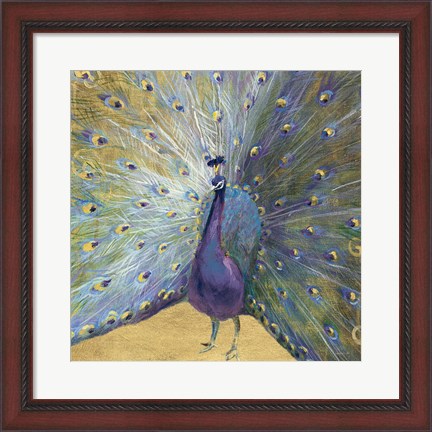 Framed Purple and Gold Peacock Print