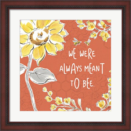 Framed Bee Happy IV Spice Print