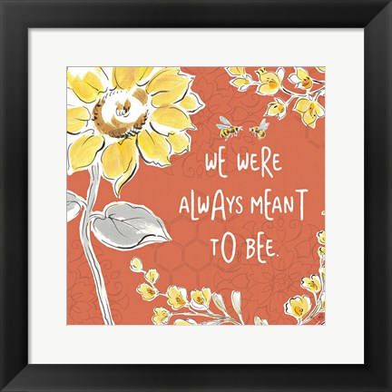 Framed Bee Happy IV Spice Print