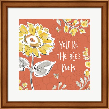 Framed Bee Happy II Spice Print