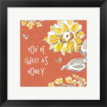 Framed Bee Happy III Spice Print