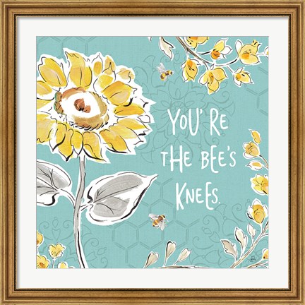 Framed Bee Happy II Print