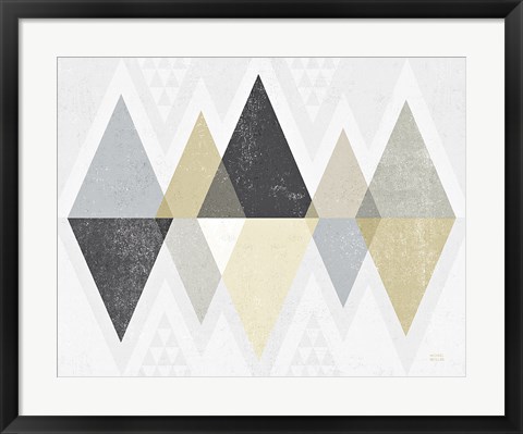 Framed Mod Triangles II Archroma Print
