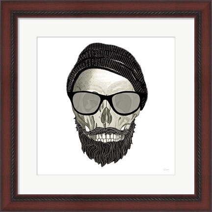 Framed Hipster Skull II Print
