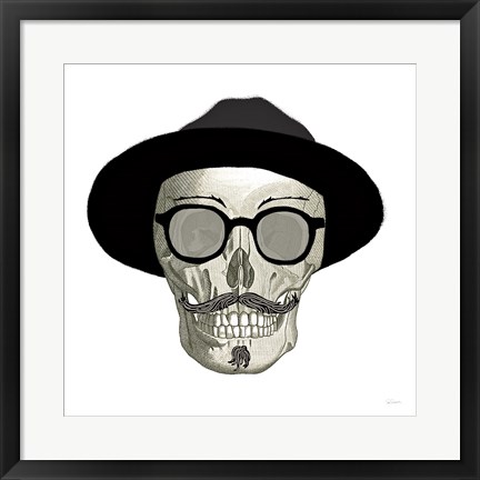 Framed Hipster Skull III Print