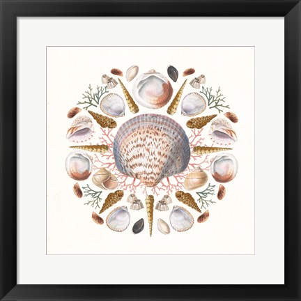 Framed Ocean Mandala I Print