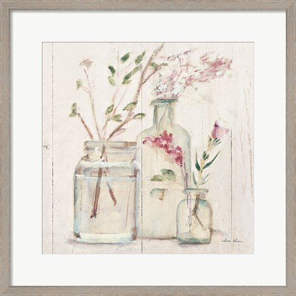 Framed Blossoms on Birch VI Print