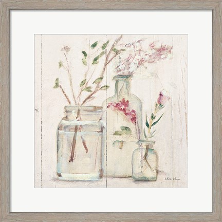 Framed Blossoms on Birch VI Print