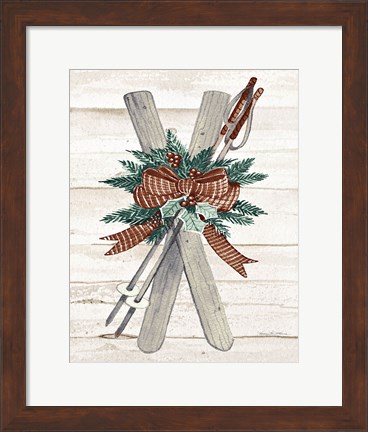 Framed Holiday Sports on Wood IV Luxe Print