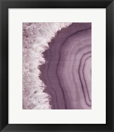 Framed Agate Geode I Plum Print