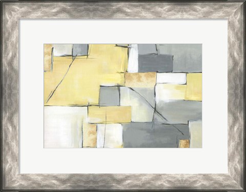 Framed Golden Abstract III Print