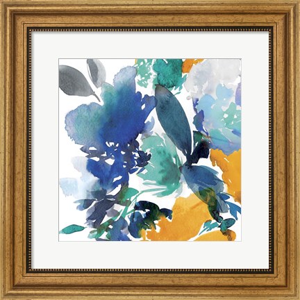 Framed Indigo Flower II Print