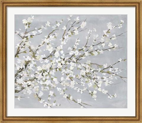 Framed White Blossoms Print