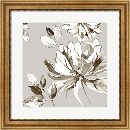 Framed Botanical Gray I Print