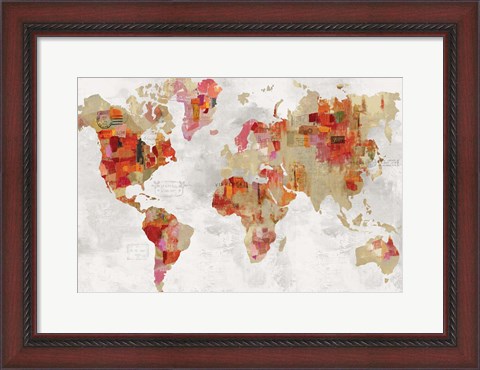 Framed Red Map Print