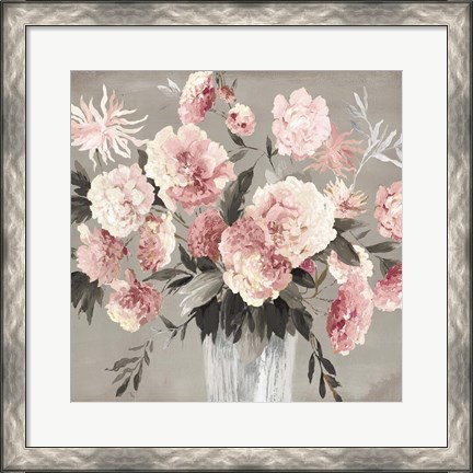 Framed Peach Bouquet Print