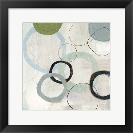 Framed Blue Circles II Print