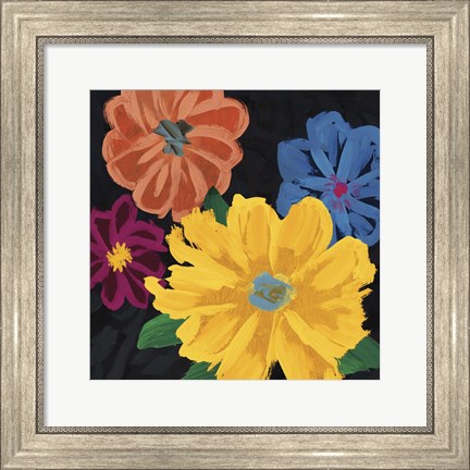 Framed Bright Flowers I Print