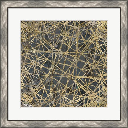 Framed Geometric Gold II Print