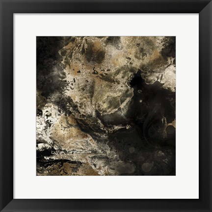 Framed Gold Marbled Abstract II Print