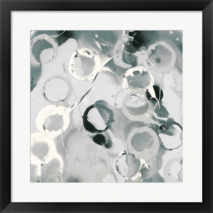 Framed Teal Spatter II Print