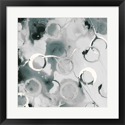 Framed Teal Spatter III Print