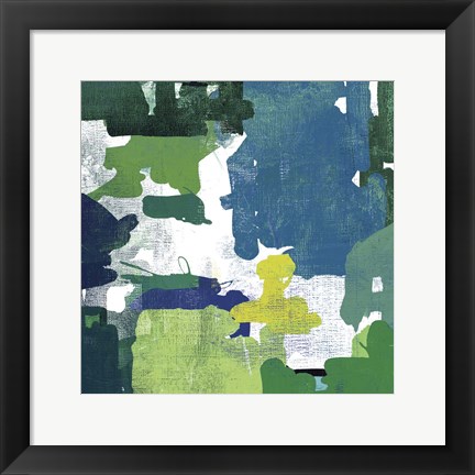 Framed Block Paint II Green Print
