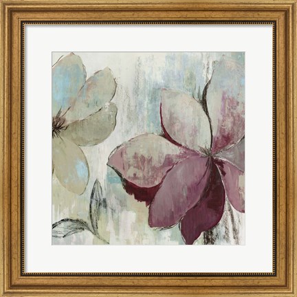 Framed Drippy Floral II Print