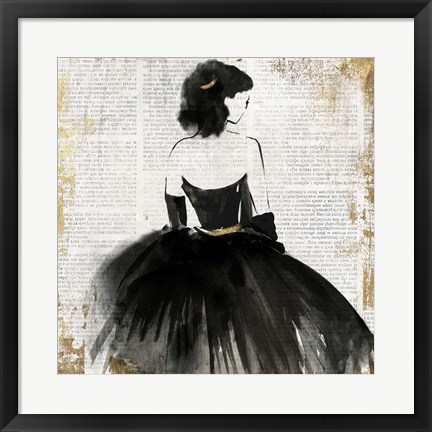 Framed Lady in Black Dress Print
