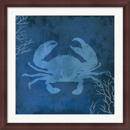 Framed Navy Sea Crab Print